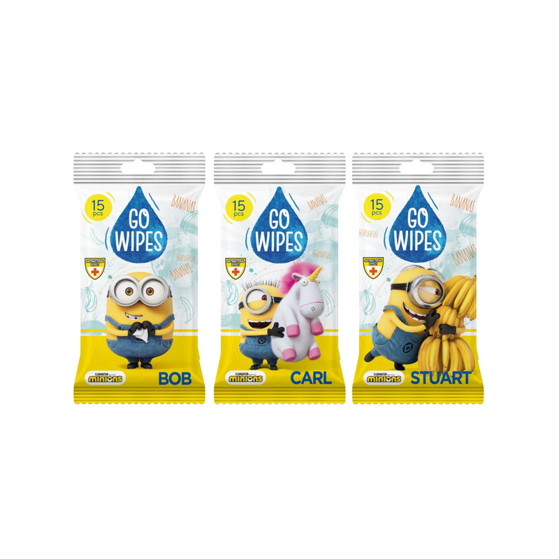 Niisked salvrätikud Minions, GOWIPES, 15tk