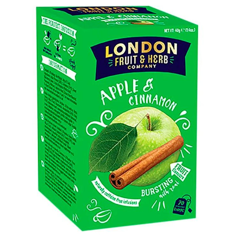 Puuviljatee Õuna ja kaneeli niidiga kotis 20pk, LONDON FRUIT & HERB, 40 g