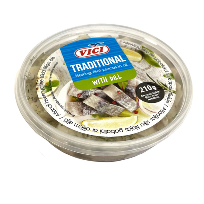 Heeringafilee tükid tilliga õlis Viči 210g/130g