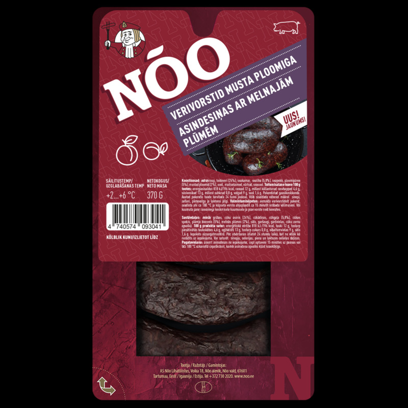 NÕO Verivorstid musta ploomiga 370g