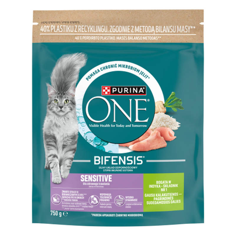 Kassitoit Sensitive kalkuni ja riisiga Purina One 750g