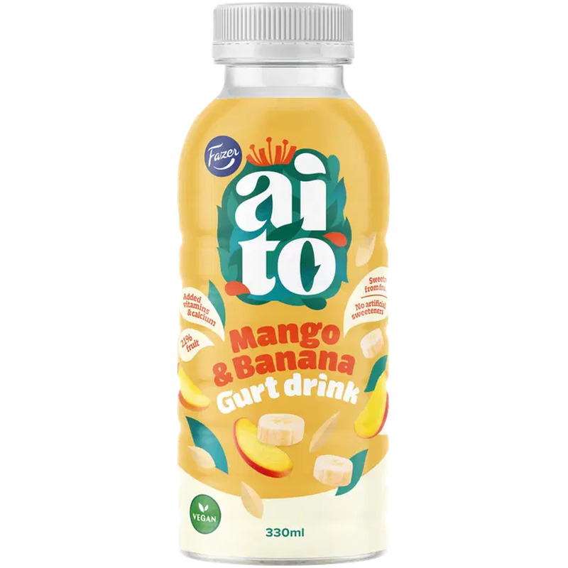 Fazer Aito mango- ja banaanimaitseline kaerapõhine jogurtilaadne jook, 330 ml