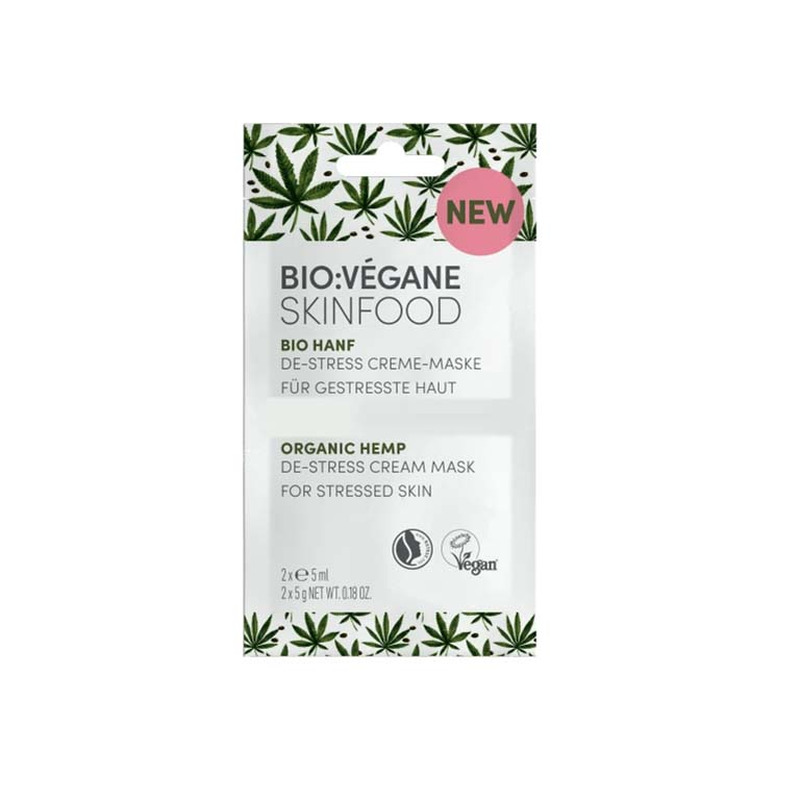 Kreem-mask De-Stress Orgaaniline Kanep, BioVegane, 2x5ml