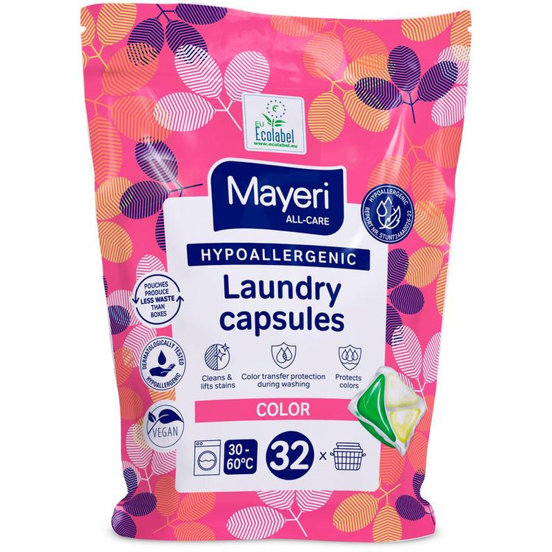 Pesugeelkapslid color hüpoallergeenne All-Care täitepakk 32tk