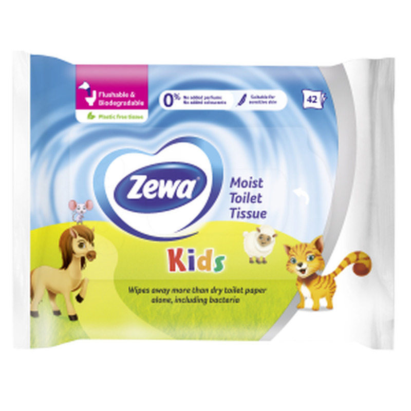 Niisked tualettpaberid Kids 42tk, ZEWA, 42 tk