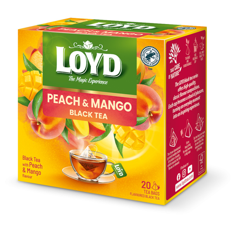 Loyd must tee virsiku ja mangoga 20x2g, püramiid