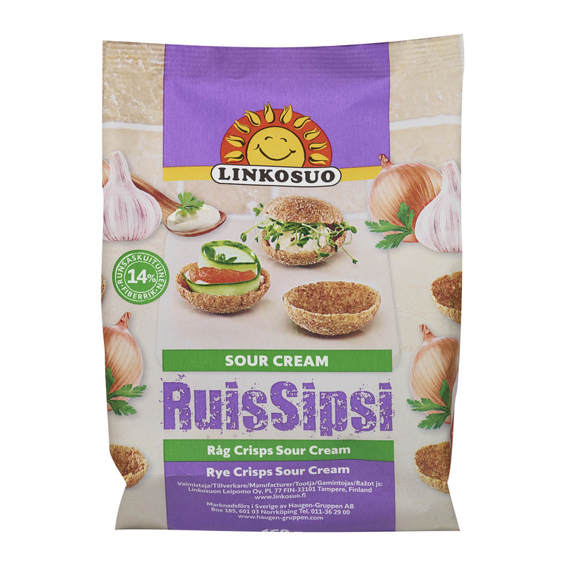 LINKOSUO Rukkikrõpsud hapukooremaits. 150gx175tk (1/2alus)