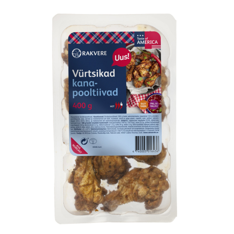 Vürtsikad kana-pooltiivad Rakvere 400g
