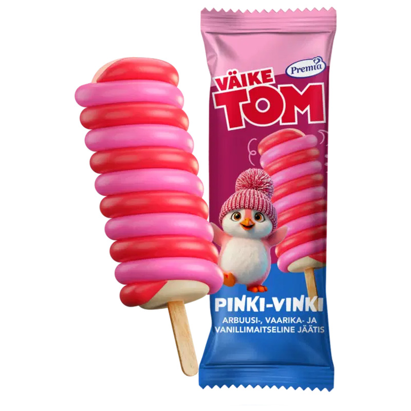 Väike Tom Pinki-Vinki Arbuusi-Vaarika-Vanillimaitseline Jäätis 75 g/80 ml