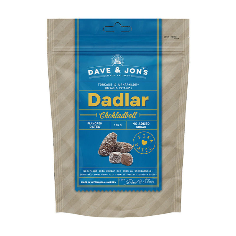 Dave & Jon’s maitsestatud datlid “Chocolate balls” 125g
