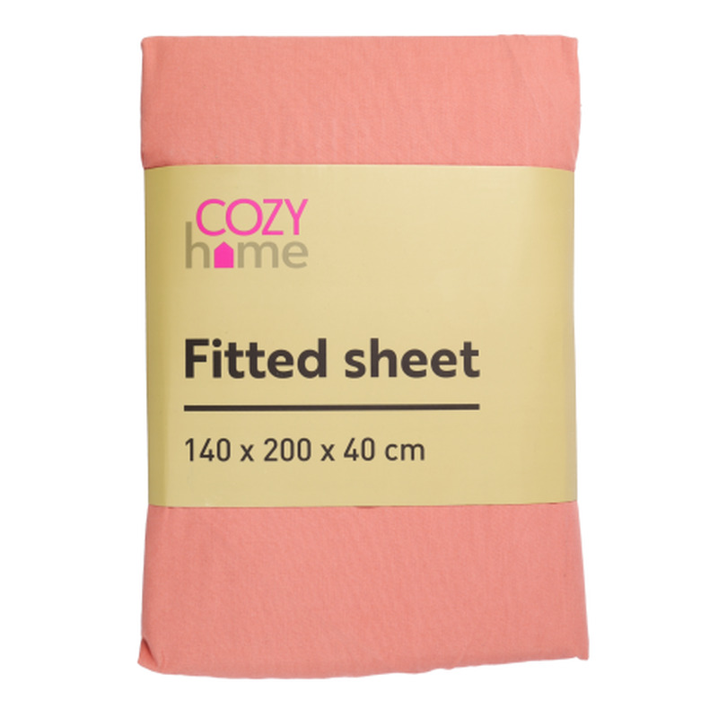 Kummiga lina Cozy Home 140x200x40cm virsikuvärvi SS25