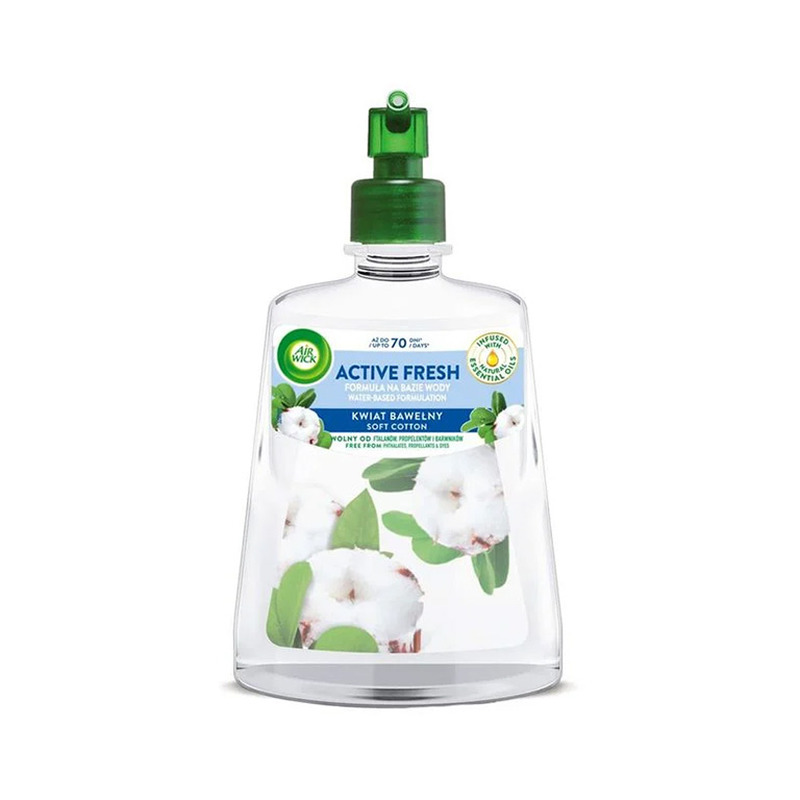 Õhuvärskendaja Active Fresh Fresh Cotton täide, AIR WICK, 228 ml