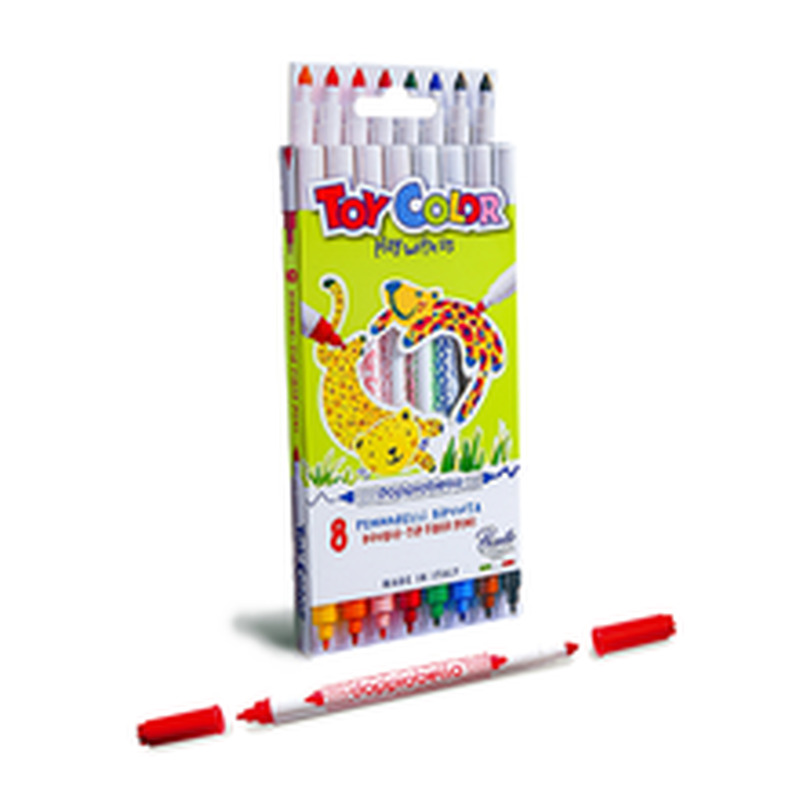 Viltpliiatsid kahe otsaga, TOY COLOR, 8 tk