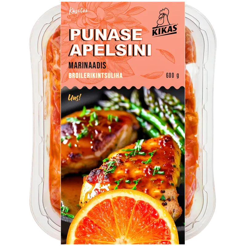 Kikas Broilerikintsuliha punase apelsini maitselises marinaadis 600 g