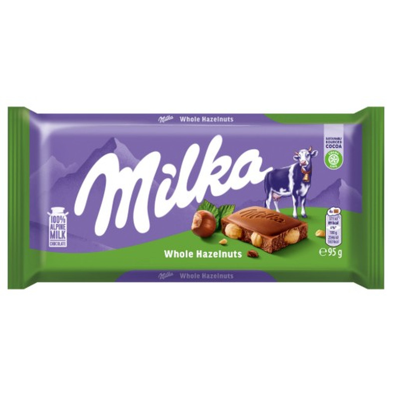 Milka Piimašokolaad Täispähklitega 95g