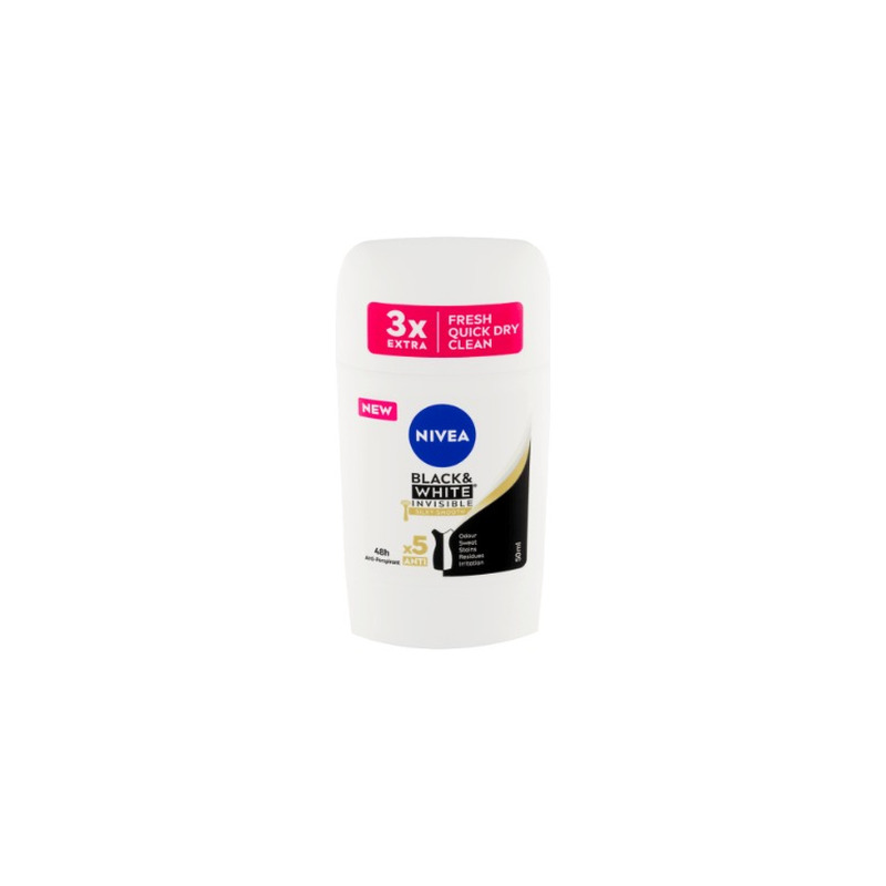 Deodorant-pulk naistele Black & White Invisible Silky Smooth, NIVEA, 50 ml