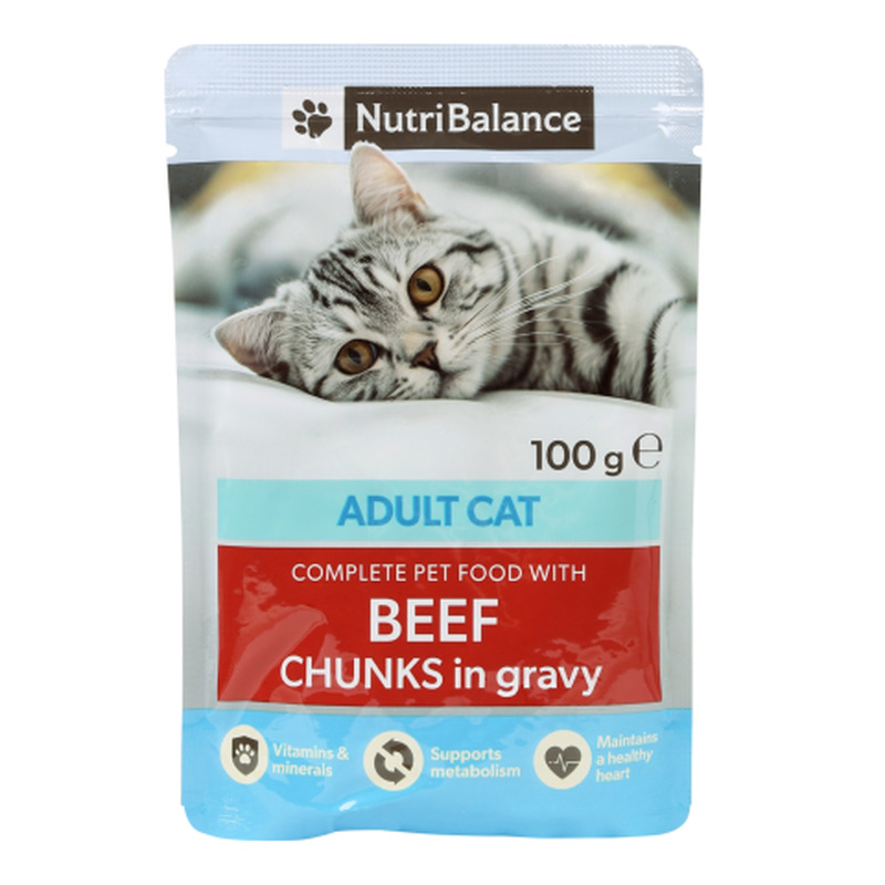 Täissööt kassidele Nutribalance veiselihaga 100g