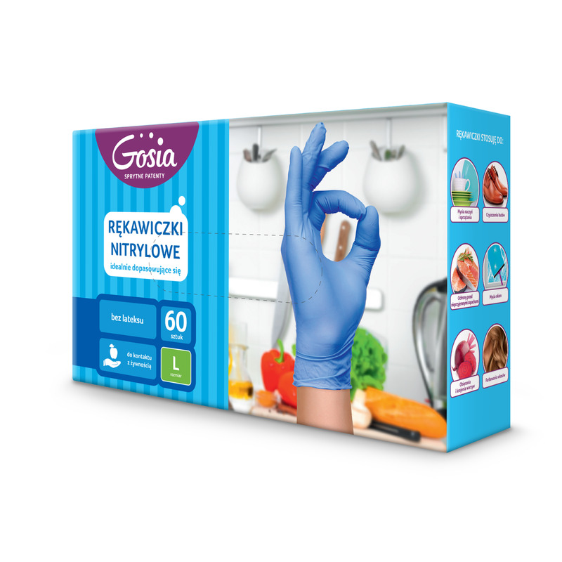 GOSIA Nitriilkindad L 60tk (sinised)