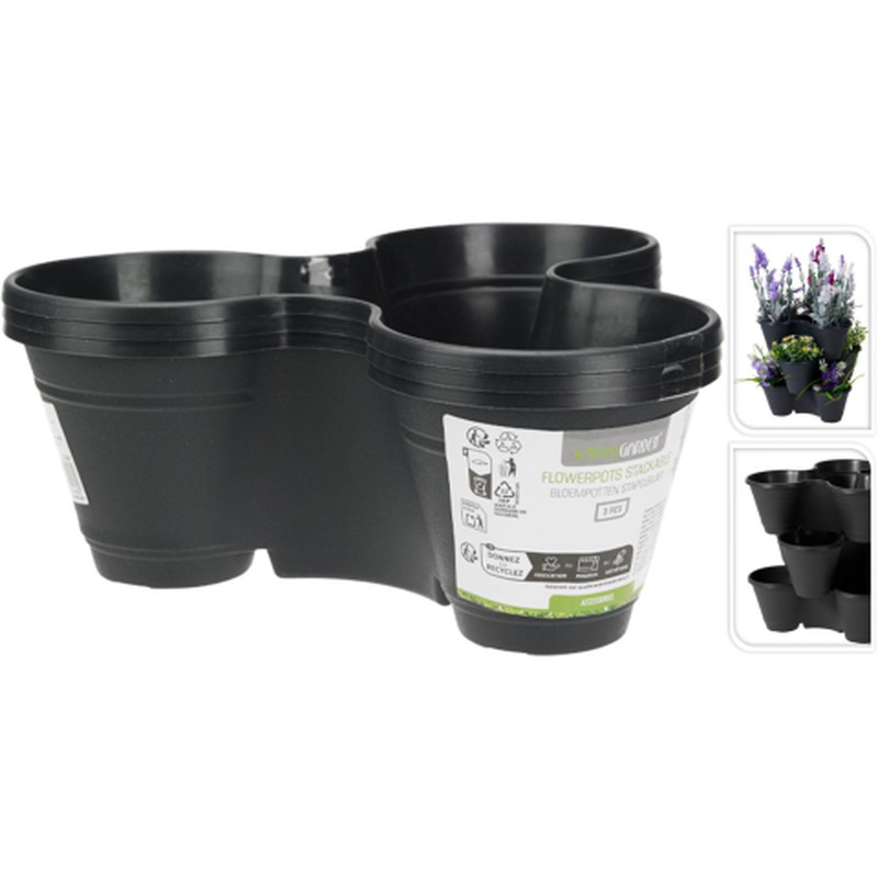 Lillepott must virnastatav 3tk SG26