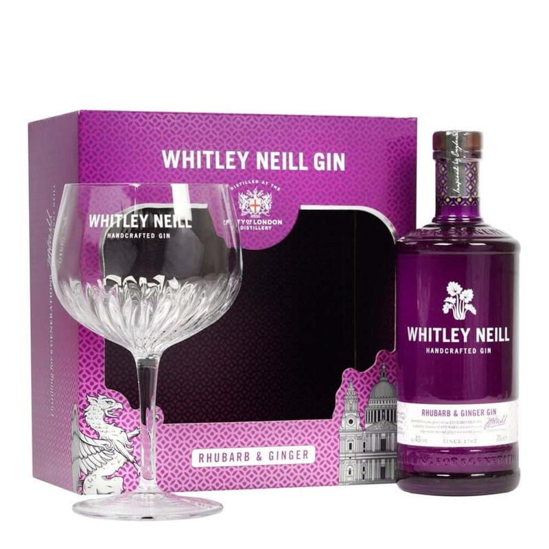 WHITLEY NEILL Rhubarb & Ginger Gin 43% 70cl+klaas(karbis)