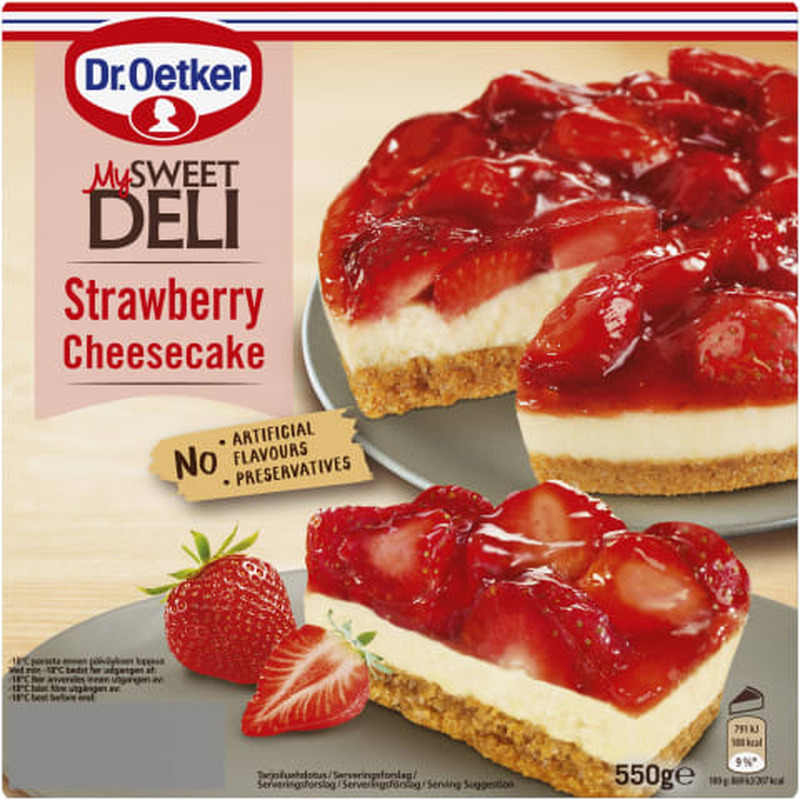 Maasika-toorjuustukook My sweet Deli külmutatud Dr. Oetker 550g