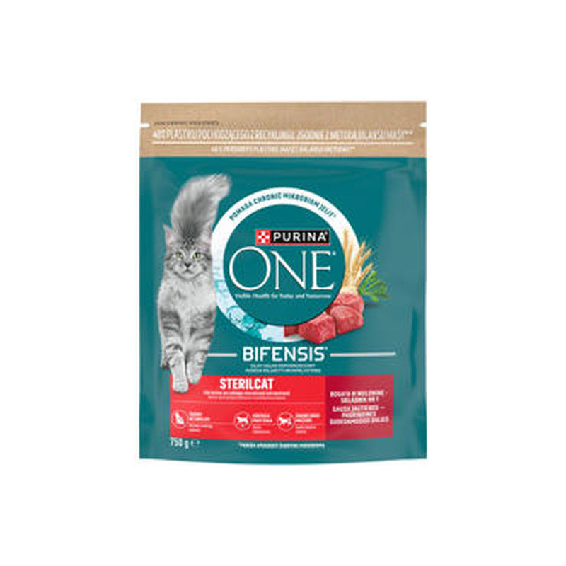 Kuiv kassisööt ONE Steril.veiseliha 750g