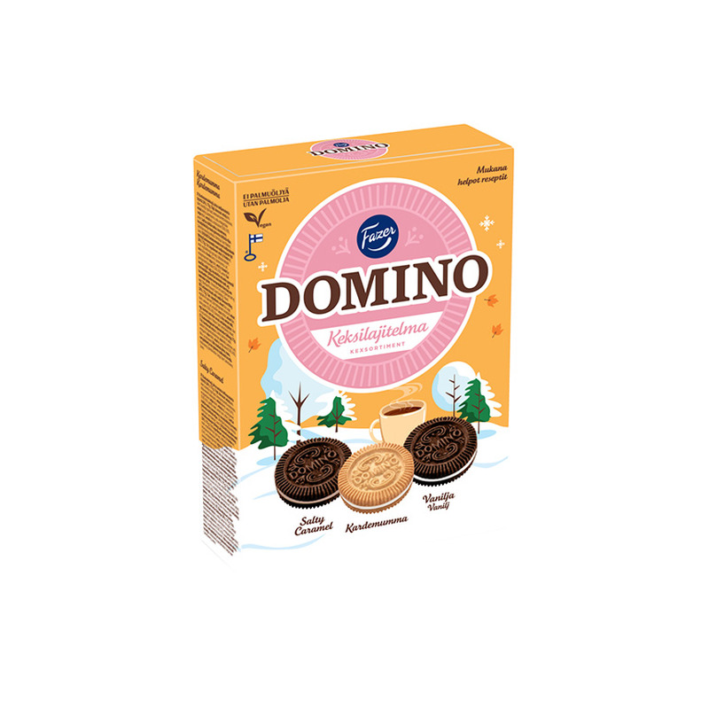 Küpsiste valik FAZER Domino vegan 525g