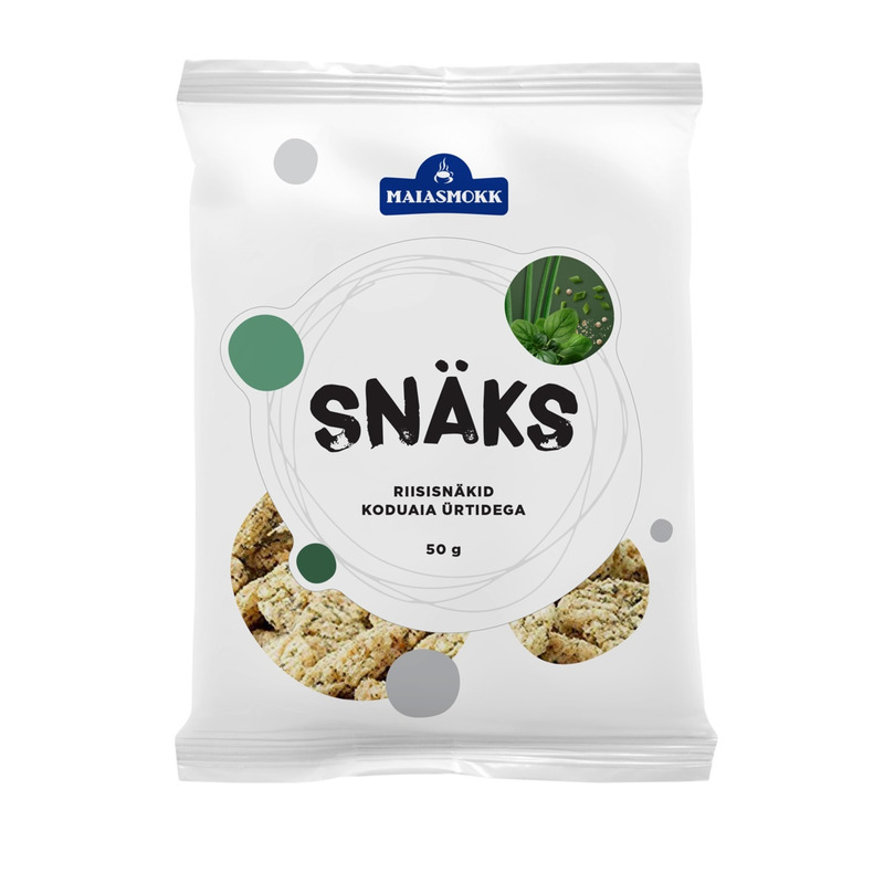 MAIASMOKK Snäks riisisnäkid koduaia ürtidega 50g
