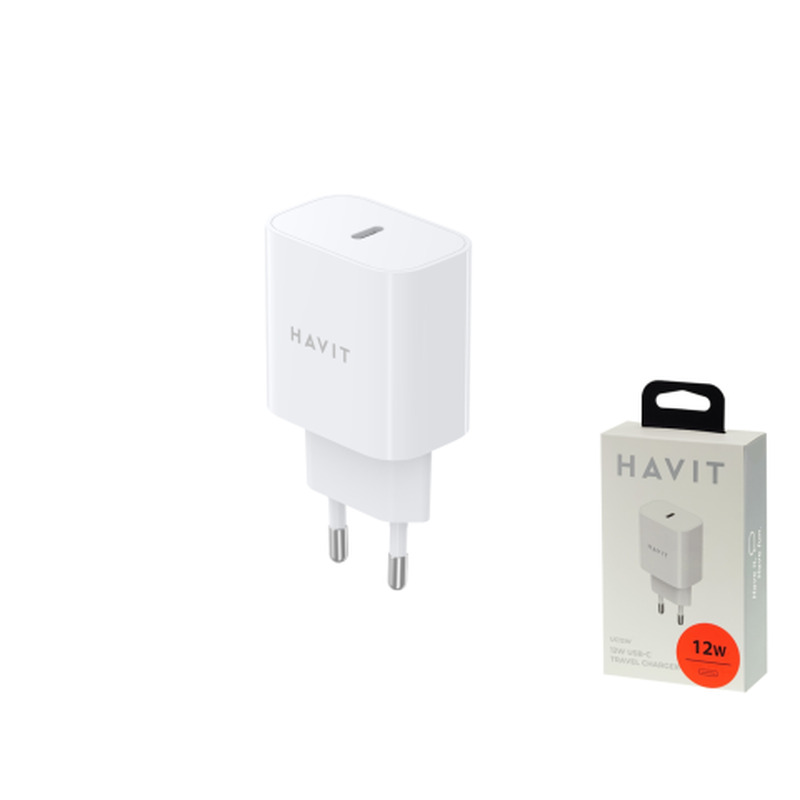 Vooluadapter type c, 2.4a-12w Havit dot uc12