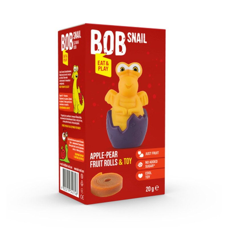 Puuviljarull Bob Snail õun-pirn mänguasjaga 20g