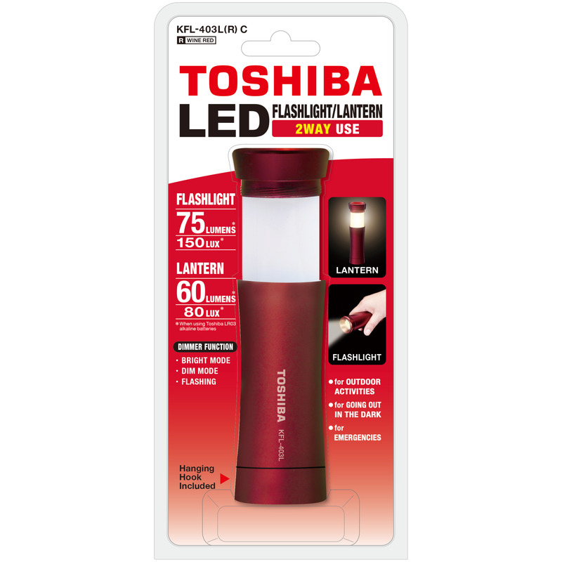 KAST 10 tk! Toshiba taskulamp-latern 2in1 LED KFL-403L(R) punane