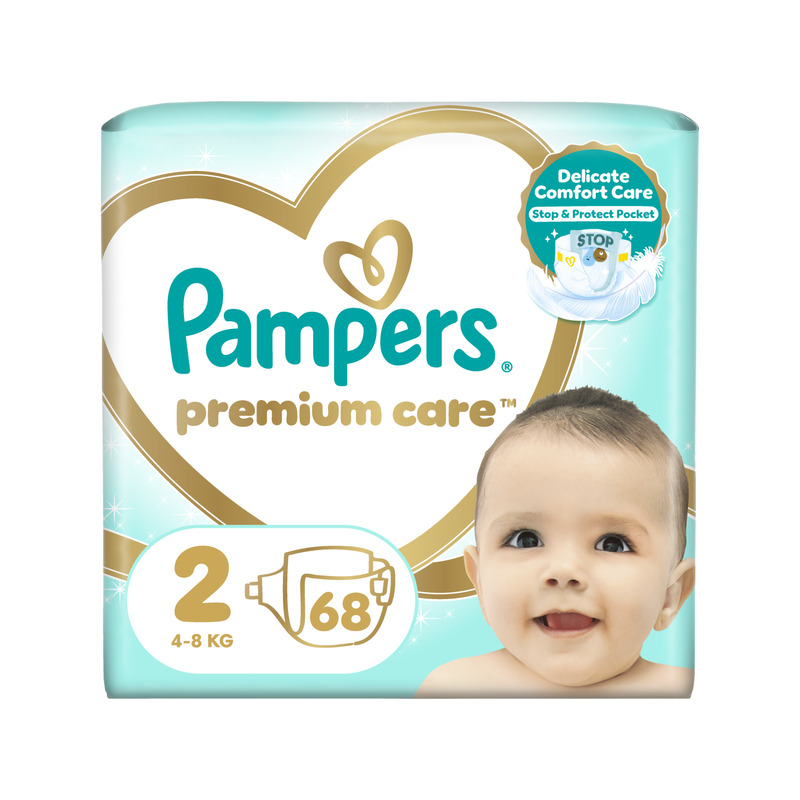 KAST 2 tk! Pampers Premium Care Mähkmed, Suurus 2 (Mini), 4–8 Kg, 68 Mähet