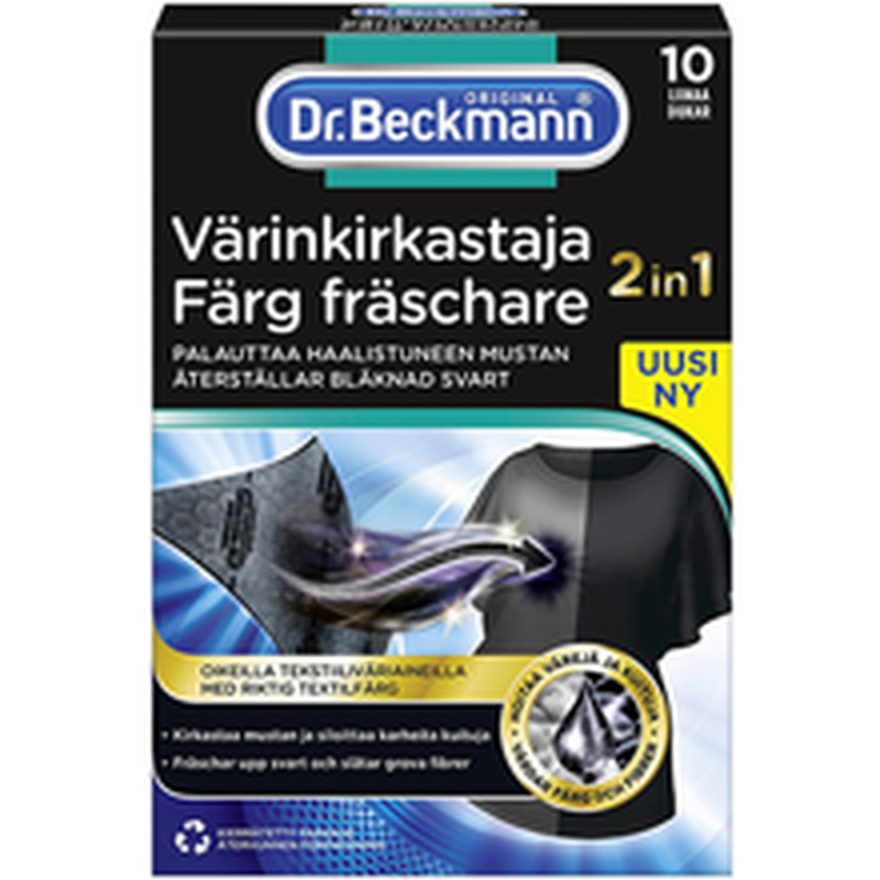 Dr beckmann mustuse- ja värvipüüdjad mustale kangale 10tk