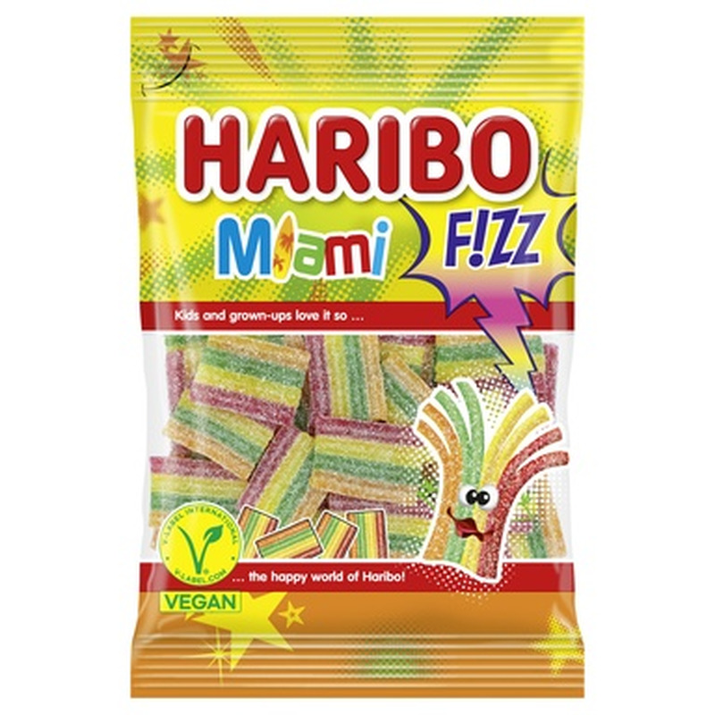 HARIBO Kummikommid Miami Fizz hapud 85g vegan
