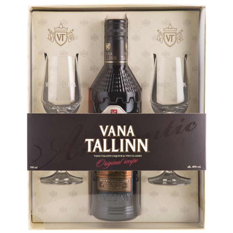 Liköör VANA TALLINN kinkekarp 2 klaasiga, 50 cl