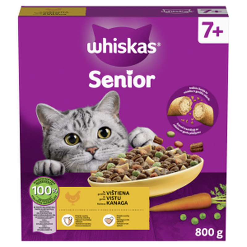 Whiskas Senior kuivt.kassile 800g kana