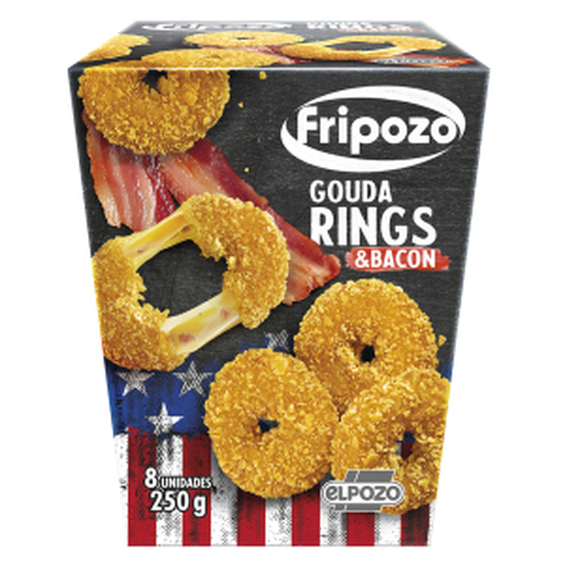 Gouda juusturingid peekoni ja sibulaga, FRIPOZO, 250 g