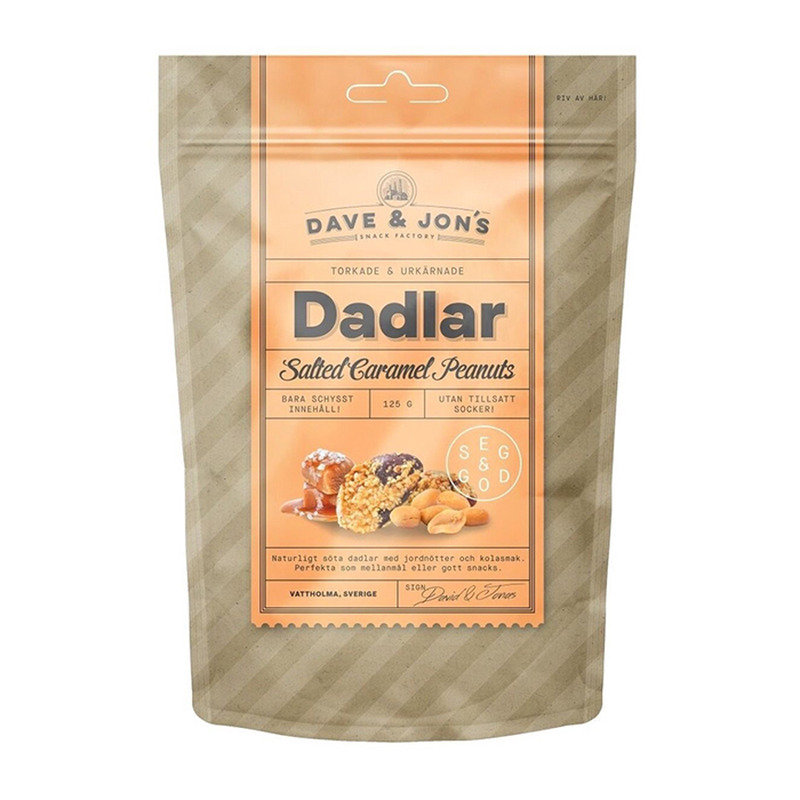 Dave & Jon’s maitsestatud datlid “Salted Caramel Peanuts” 125g