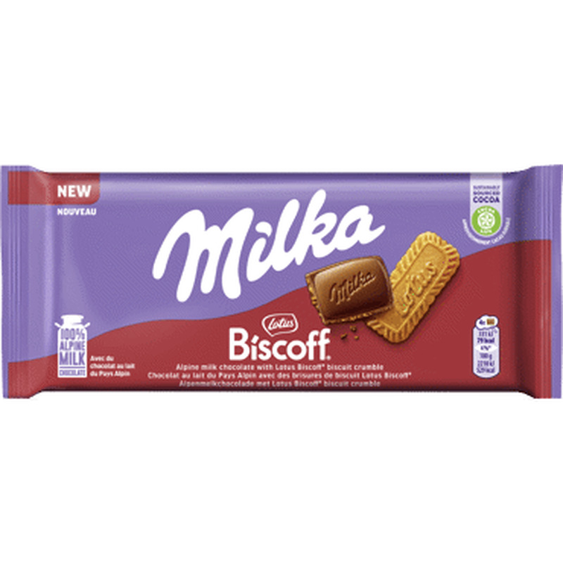 Piimašokolaad Biscoff MILKA 90g