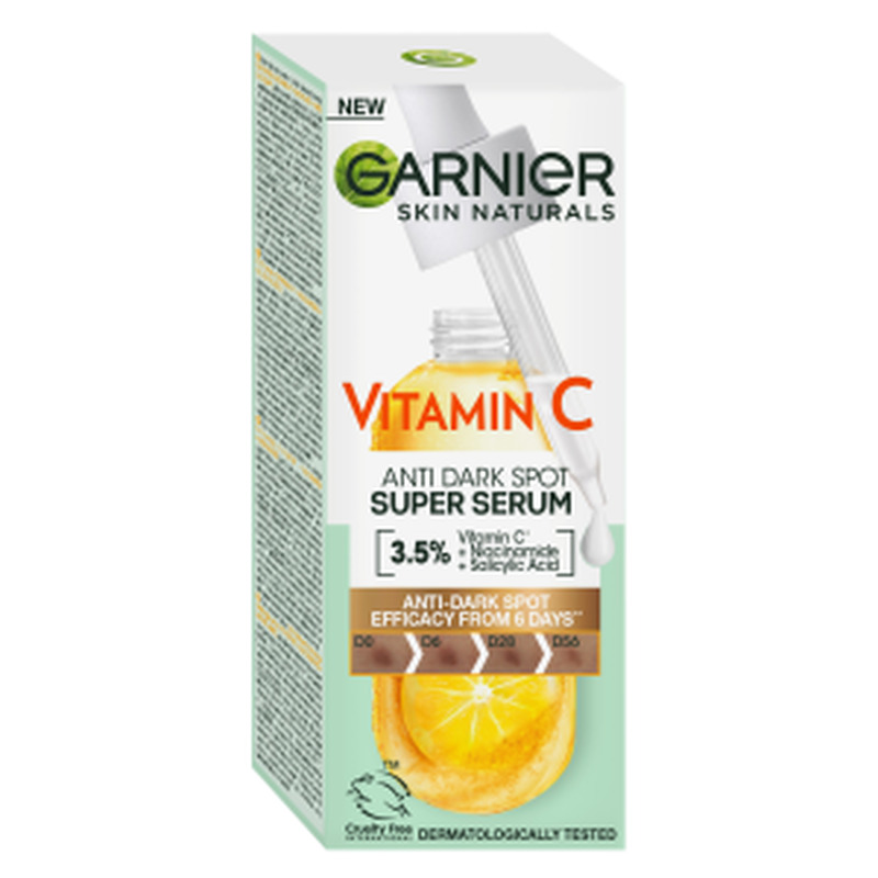 Näoseerum C-vitamiiniga, tumedate laikude vastane, GARNIER, 30 ml