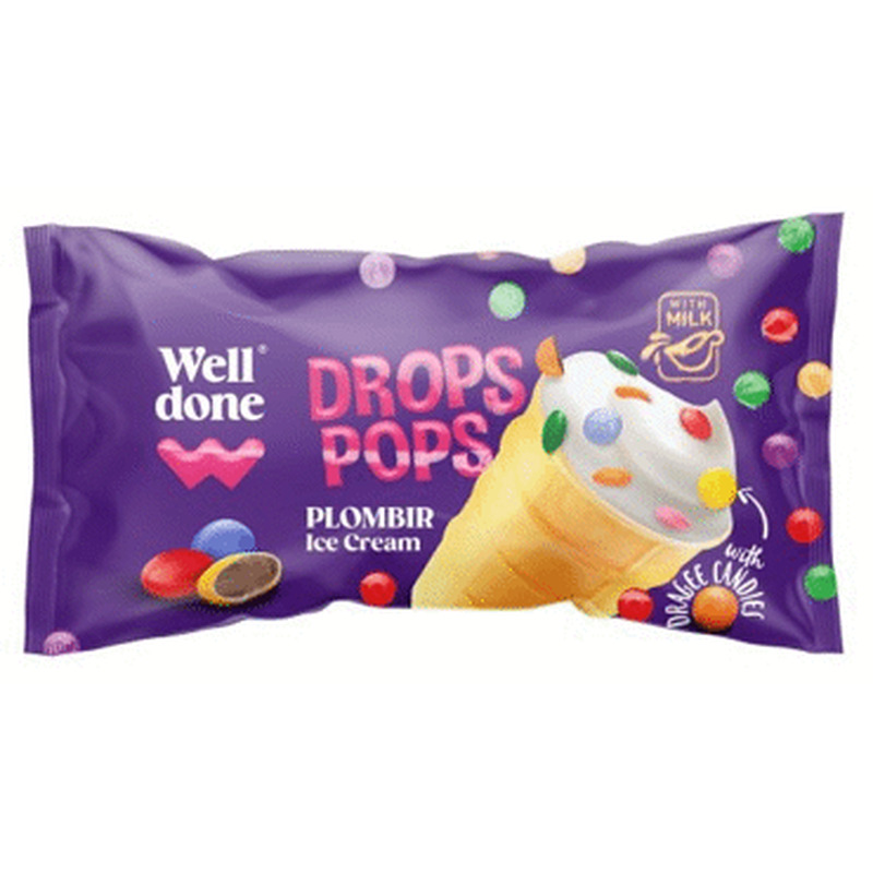 Vanillijäätis kommidega WELL DONE 65g