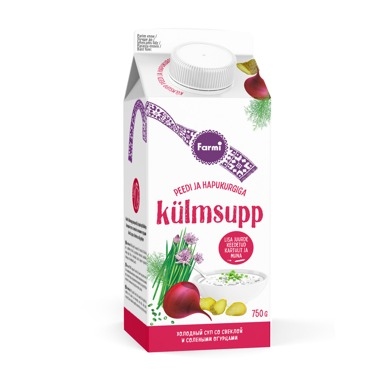 Külmsupp punapeedi ja hapukurgitükkidega, FARMI, 750 g