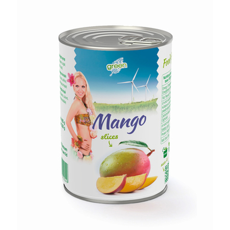 Mango lõigud siirupis 425g, GREEN, neto 230 g