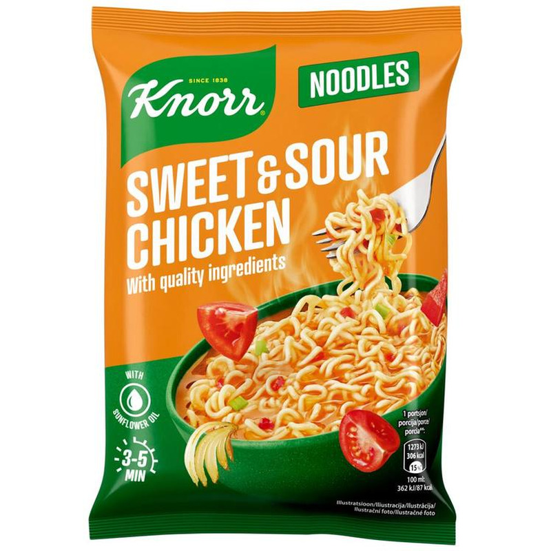 Knorr kiirnuudlid magus-hapumaitselised 65g