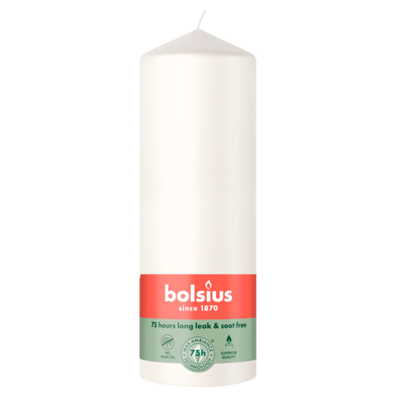 Küünal Bolsius silinder valge 200/68mm