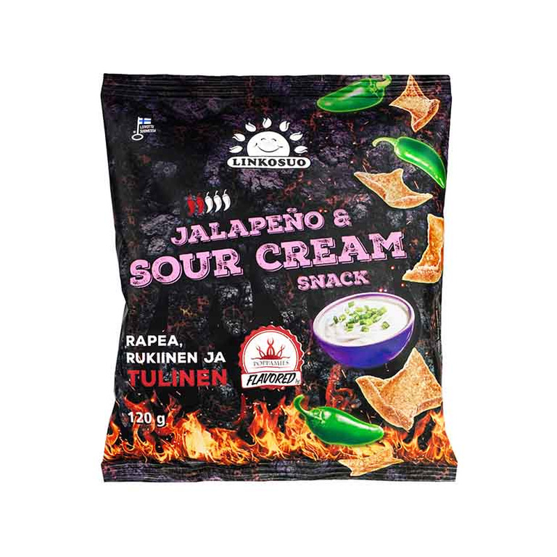 Rukkikrõpsud jalapeno-hapukooremaitselised, LINKOSUO, 120g