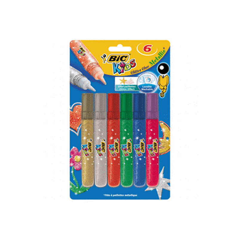 Sädelevad liimipulgad BIC metallik 6tk