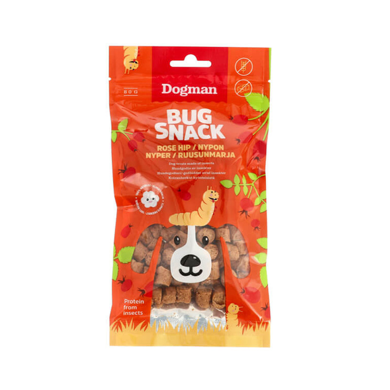 DOGMAN Koerale Putukasnäkk kibuvitsaga 80g