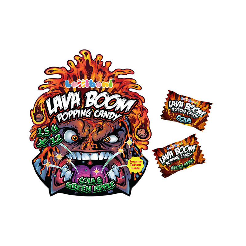 Plaksuvad Kommid Lava Boom Koola & Roheline Õun 18g