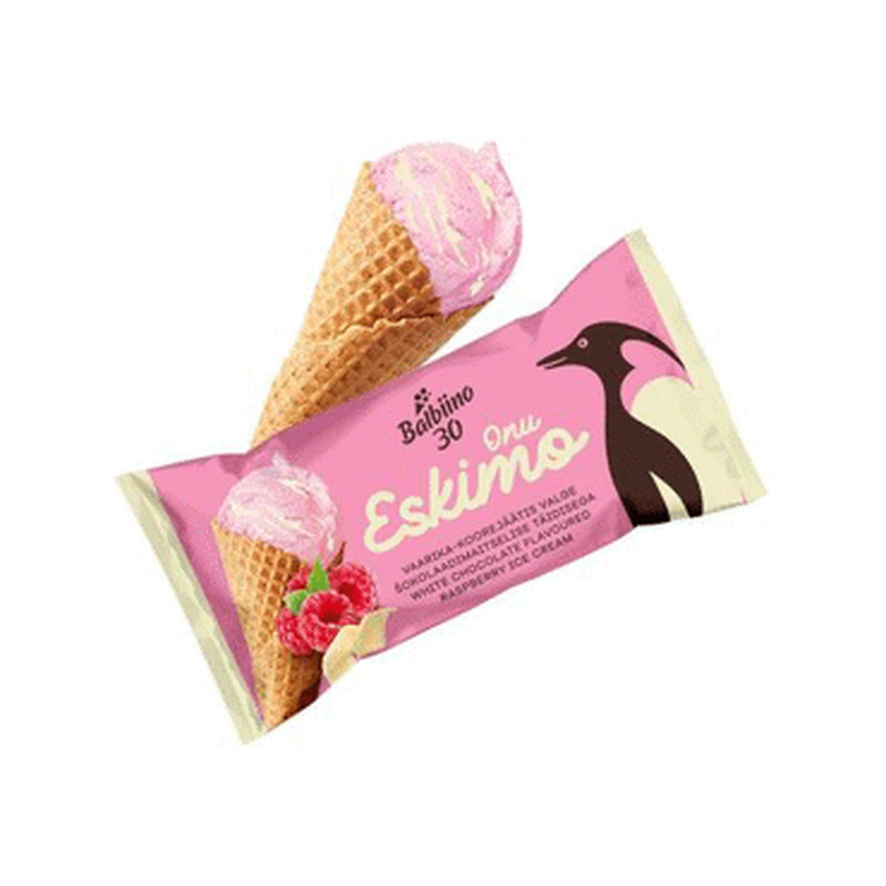 Jäätis vaarika-valge šok.ONU ESKIMO 84g